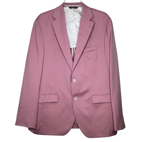 Pink Blazer Mens Two Button Sport Coat Business Casual Office Jacket